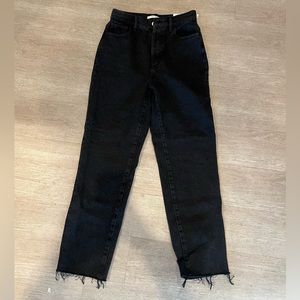 Black High Rise Straight Cut Jeans